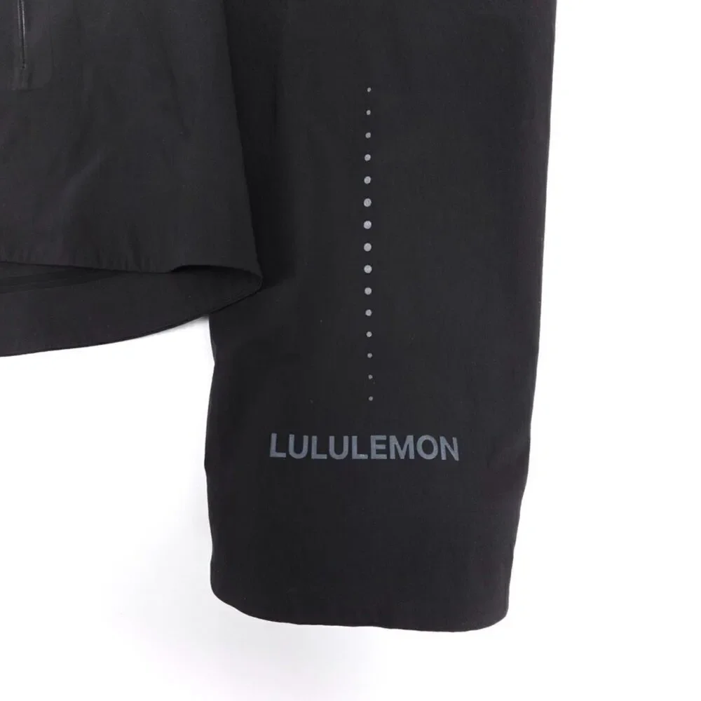 LULULEMON Fast and Free Windbreaker Jacket Reflective Logo Water Repellent Black